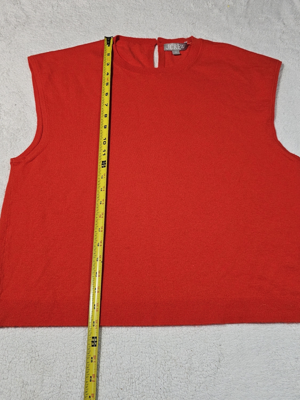 J. CREW Featherweight cashmere-blend cropped sweater shell in Red 2X. - Picture 10 of 11